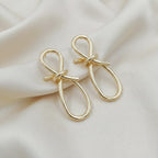Ribbon Loop Luxe Gold Drop Earrings GWE -56