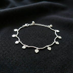 Silver Heart Charm Anklet GWA -30