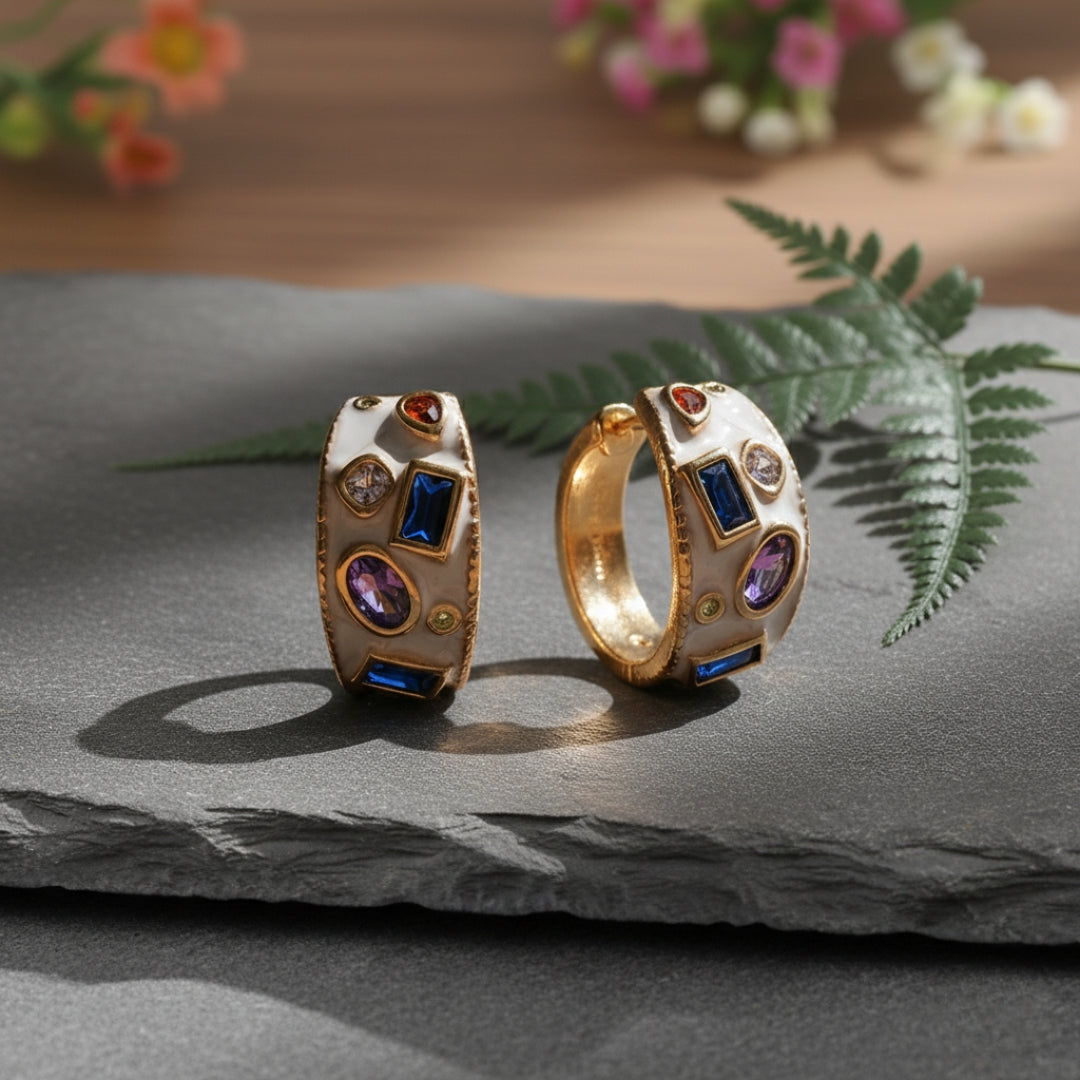 Wibestone – Celestial Gemstone Hoop Earrings