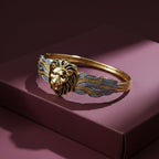 Men’s Lion Face Gold & Silver Designer Kada GMK -7