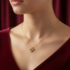 Sparkling Golden Fox Pendant Women Necklace GWN -122