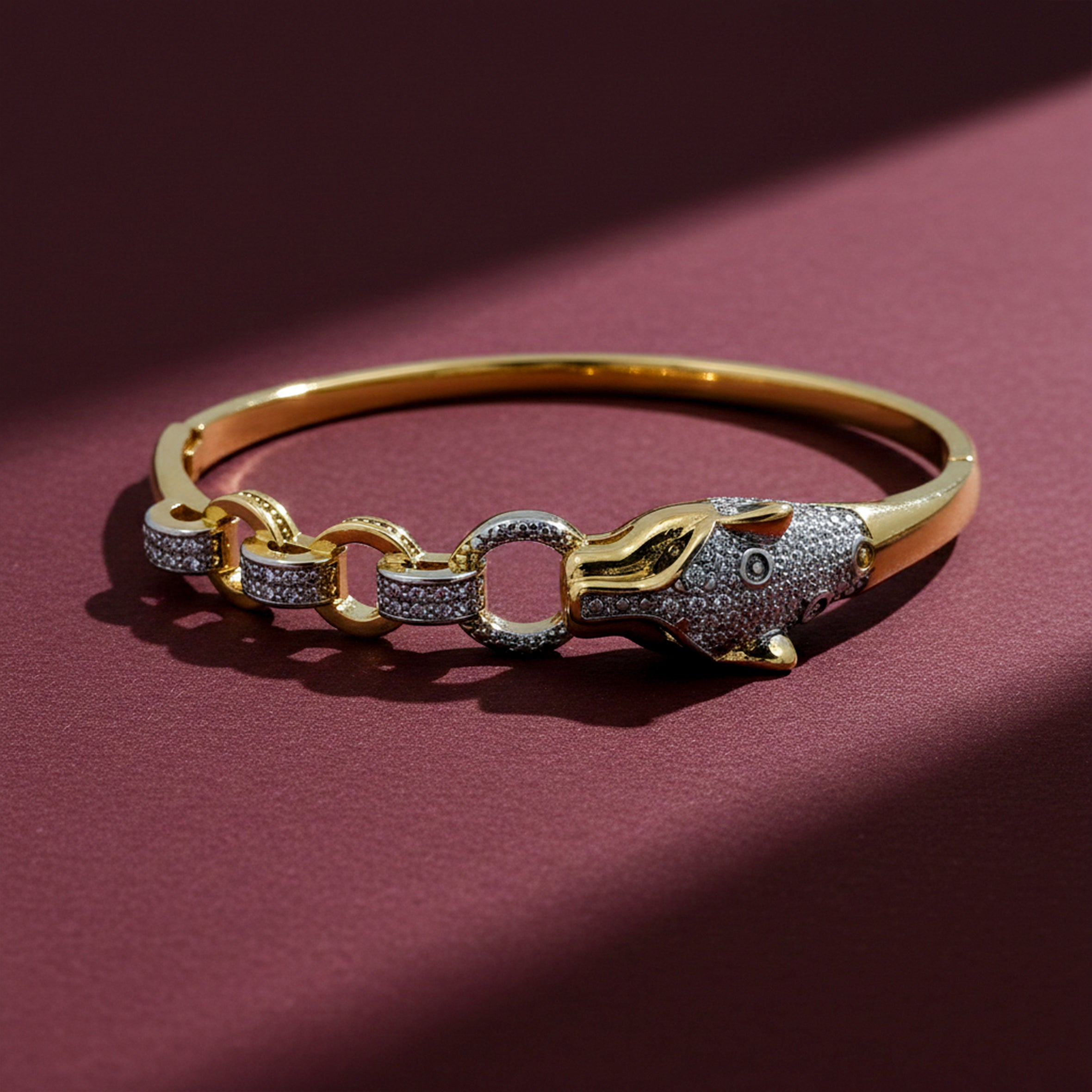 Men’s Gold-Tone Snake Head Kada GMK -5