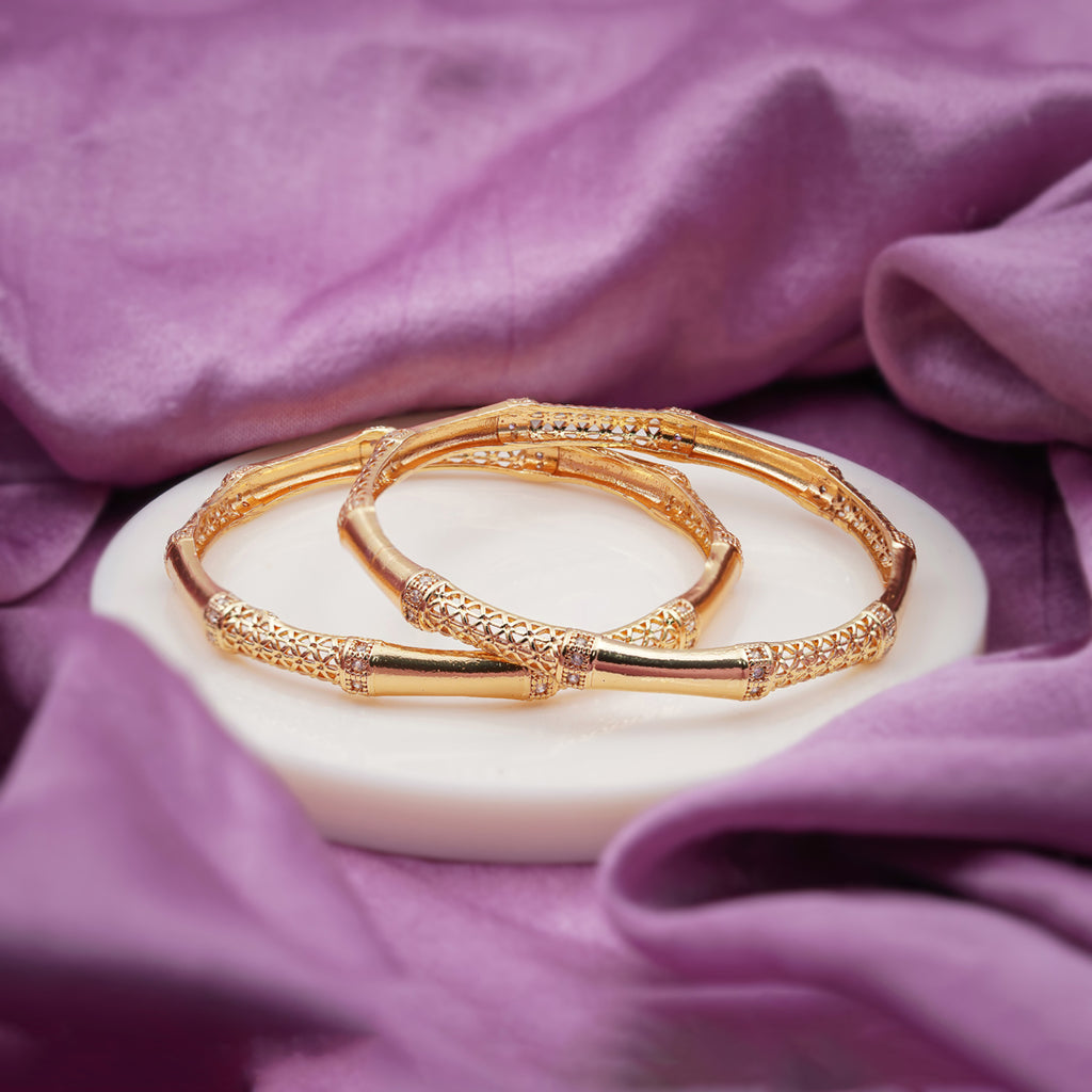 Gold Floral Filigree Bangles GB -12