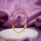 Crystal Heart Gold Tone Bangles GFB -8
