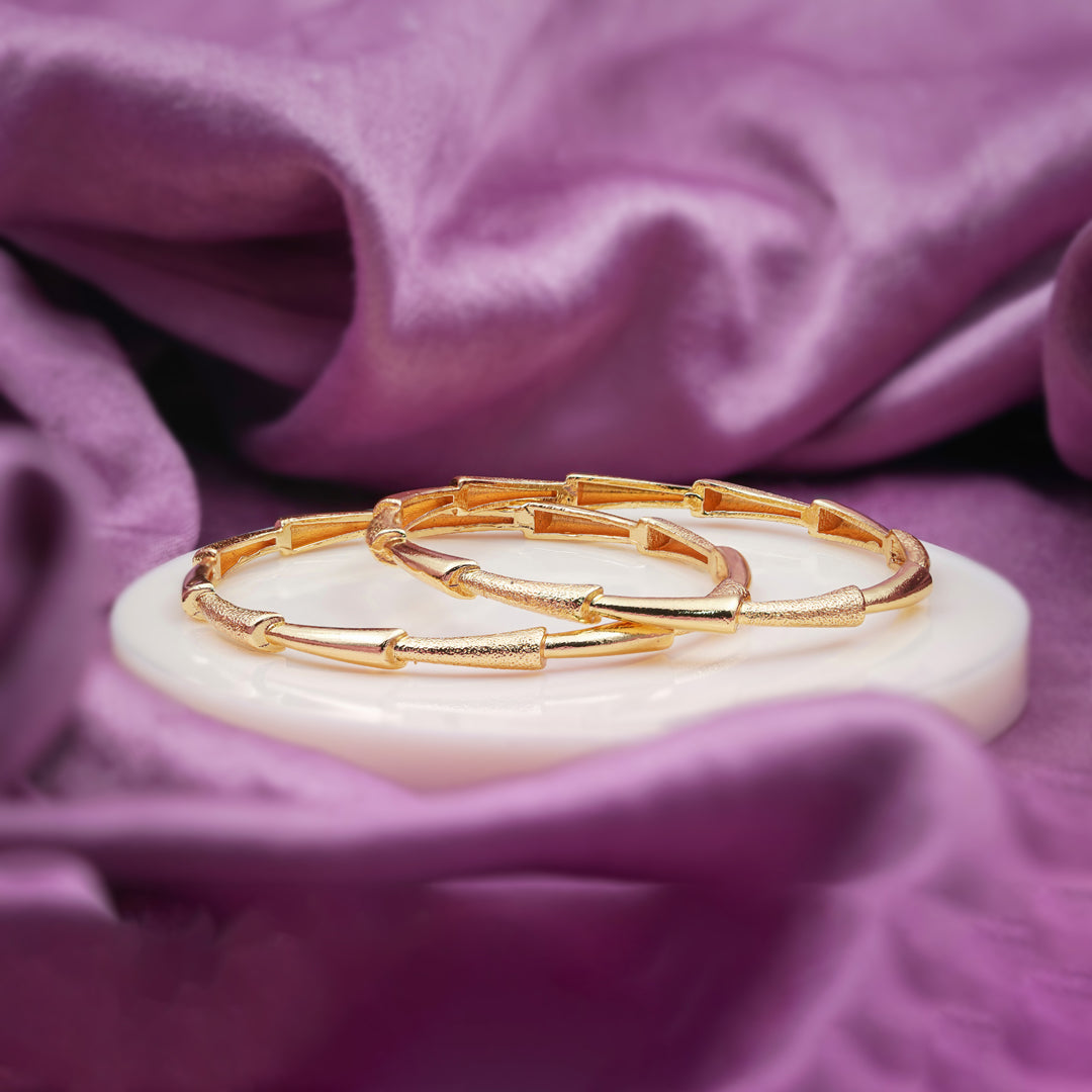 Gold Textured Link Bangles GB -13