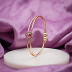 Pink Heart Crystal Gold Bangles GFB -9