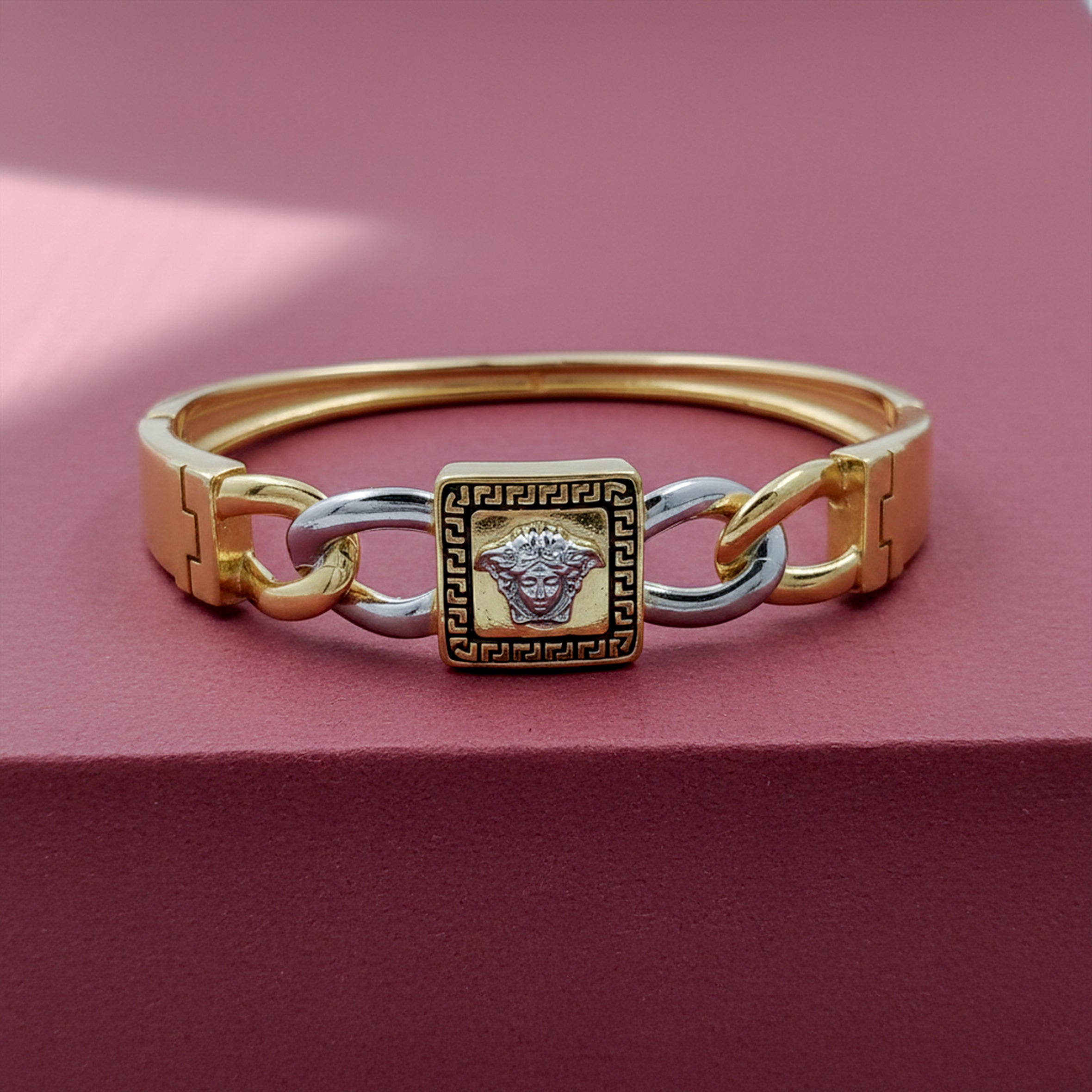 Men’s Gold & Silver Medusa Designer Kada GMK -6