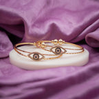 Blue Evil Eye Gold Tone Bangles GFB -10