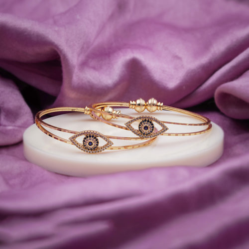 Blue Evil Eye Gold Tone Bangles GFB -10