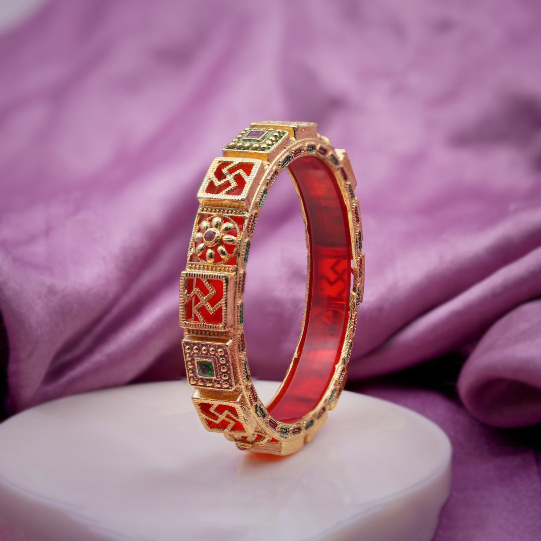 Royal Red Green Meenakari Bangles GB -10