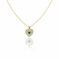 Royal Emerald Heart Pavé Women Neckless GWN -121