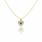 Royal Emerald Heart Pavé Women Neckless GWN -121