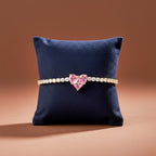 Pink Heart Adjustable Bracelet GWB -117