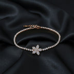 Rose Gold Floral Tennis Bracelet GWB -92