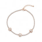 Rose Gold Floral Tennis Bracelet GWB -107