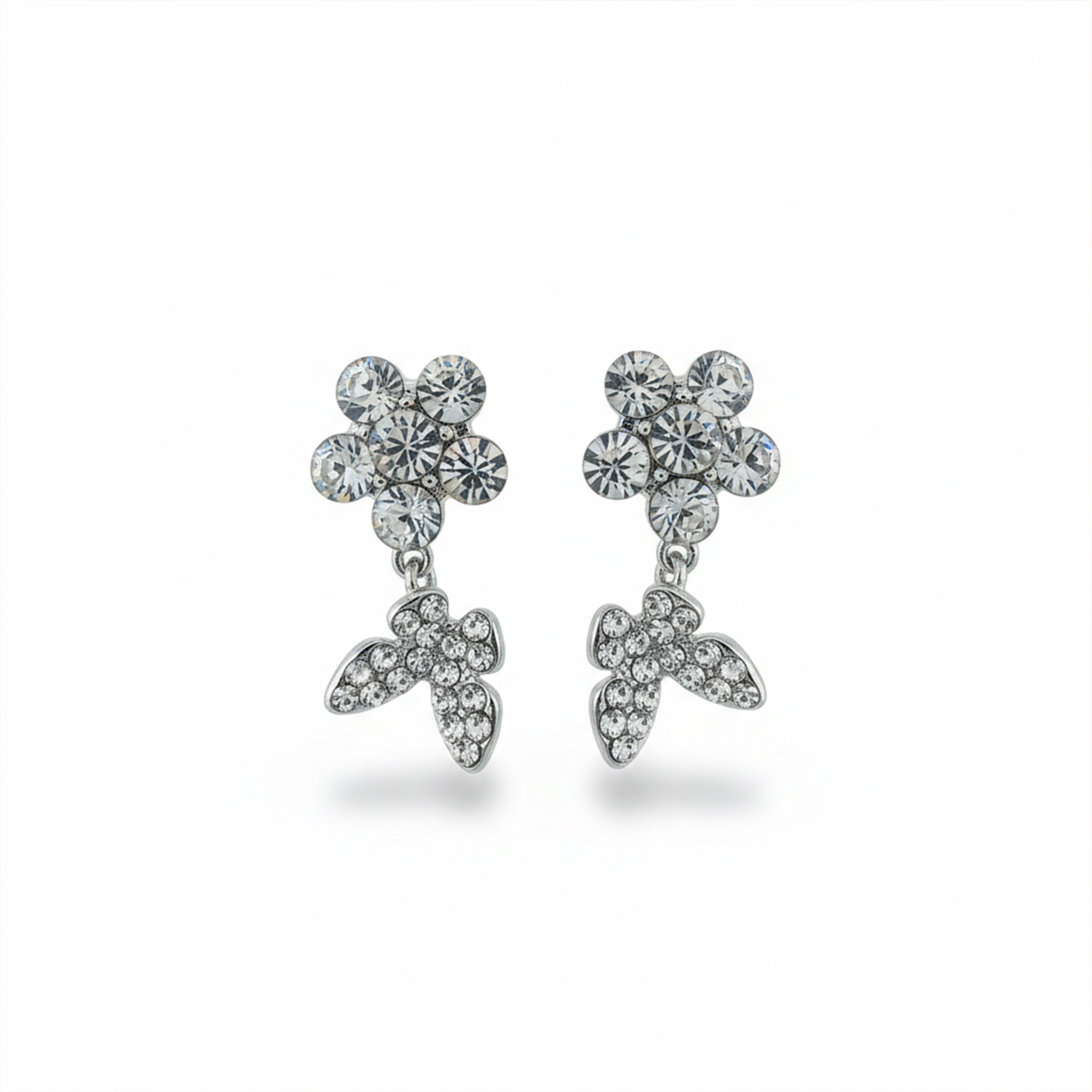 Floral Sparkle Drop Earrings GWE -106