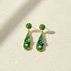 Green Stone Floral Earrings GWE -247
