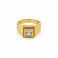 Men’s Gold-Tone Square Stone Ring GMR -24