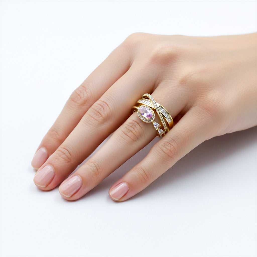 Royal Blush Halo Wrap Ring GWR -46