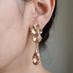 Peach Crystal Earrings GWE -192
