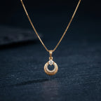 Elegant Gold Circle Pendant Necklace GWN -166