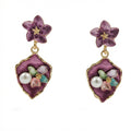 Purple Floral Earrings GWE -180