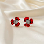 Ruby Bloom Crystal Stud Earrings GWE -84