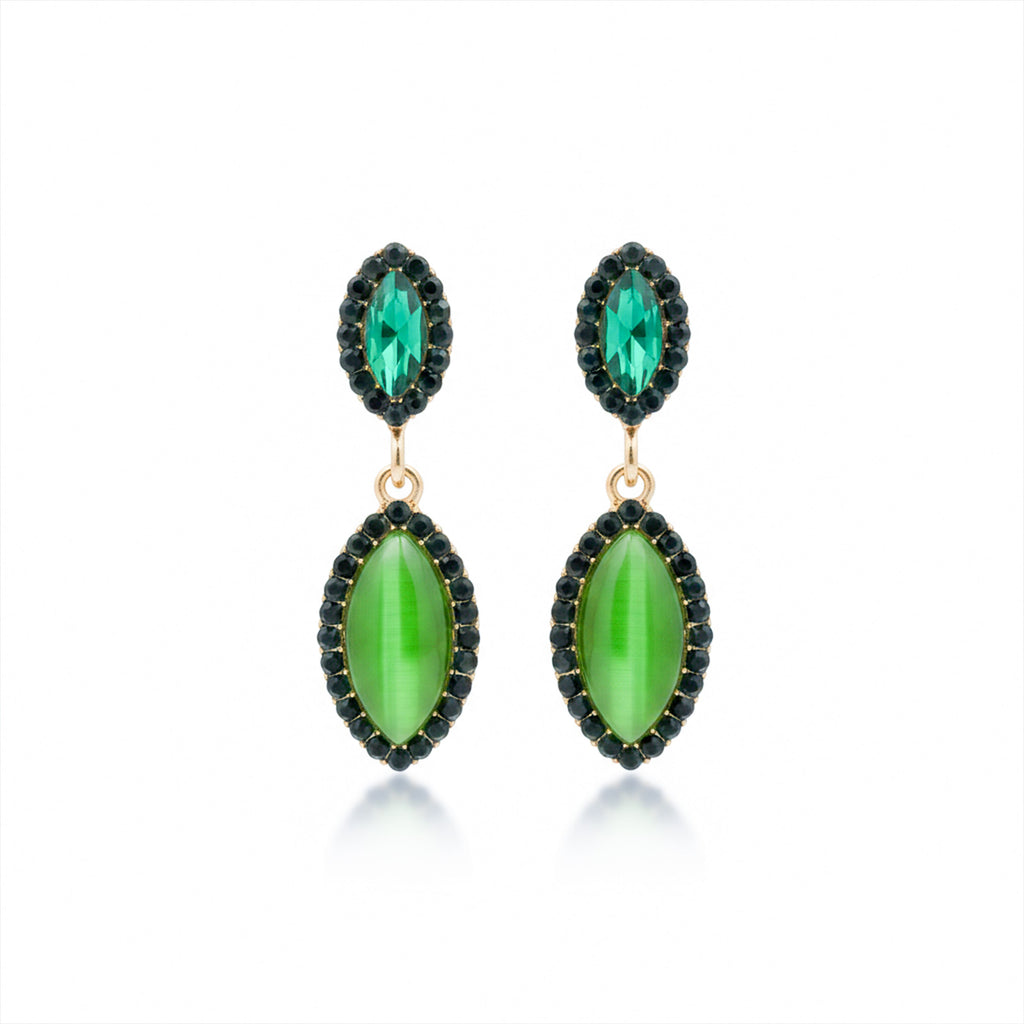 Emerald Green CrystaL Earrings GWE -201