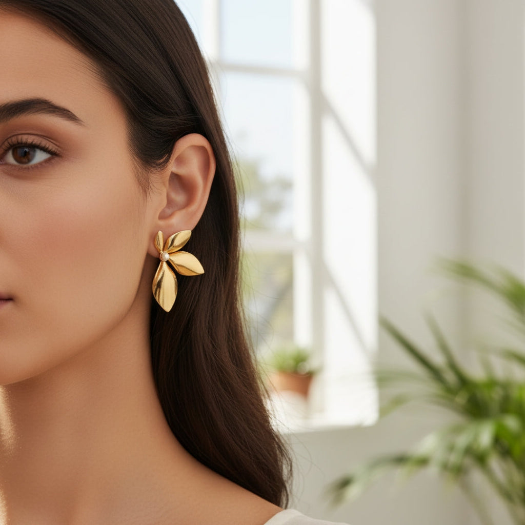 Gold Flower Women Earring GWE -8