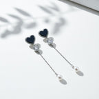 Heart Pearl Drop Earrings GWE -85