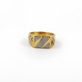 Men’s Gold-Tone Geometric Textured Ring GMR -27
