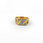 Men’s Gold-Tone Geometric Textured Ring GMR -27