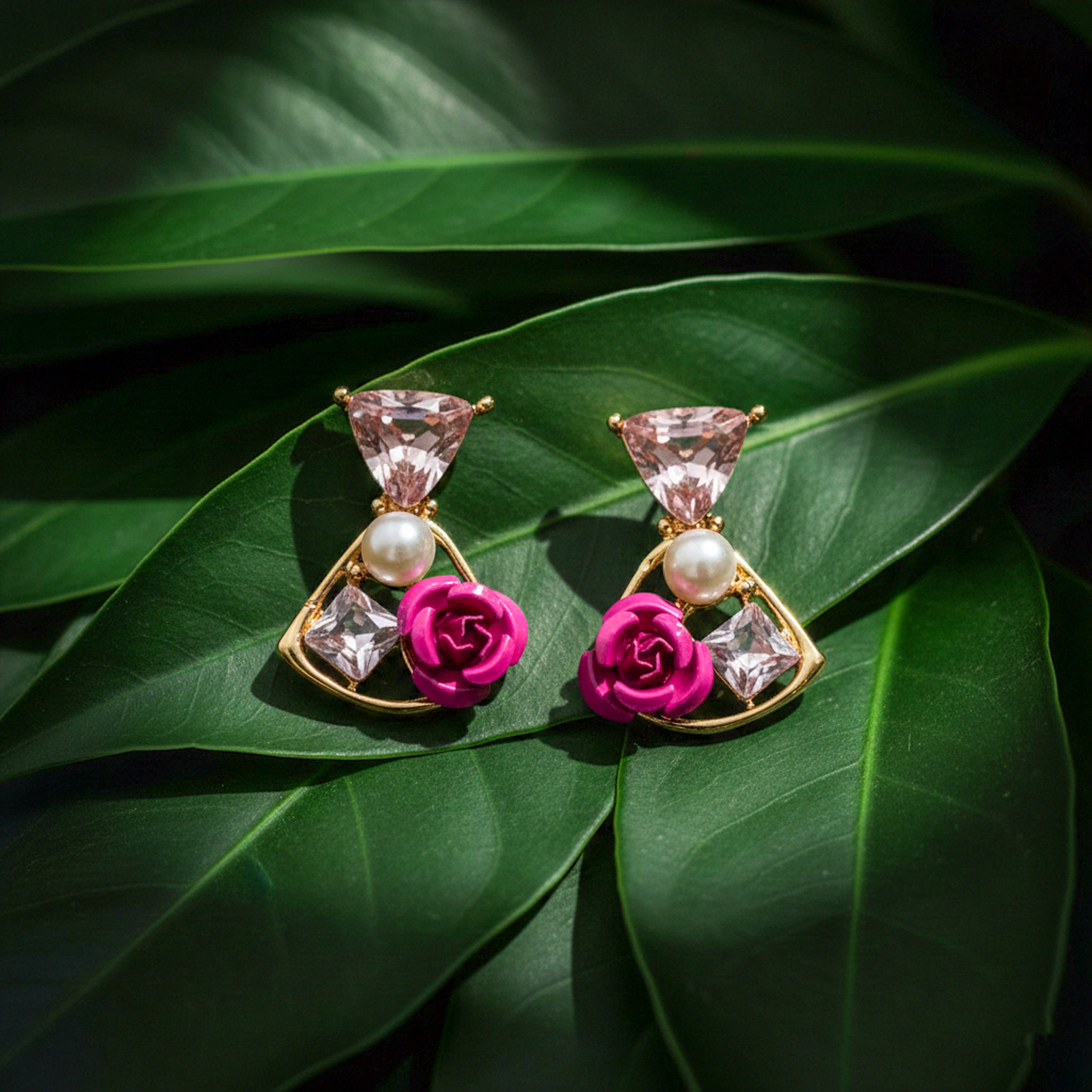 Rose Pearl Stud Earrings GWE -237