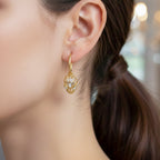 Golden Leaf Crystal Drop Earrings GWE -100