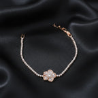 Rose Gold Floral Tennis Bracelet GWB -96