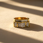 Men’s Gold-Tone Geometric Textured Ring GMR -15