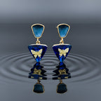 Blue Butterfly Crystal Earrings GWE -223