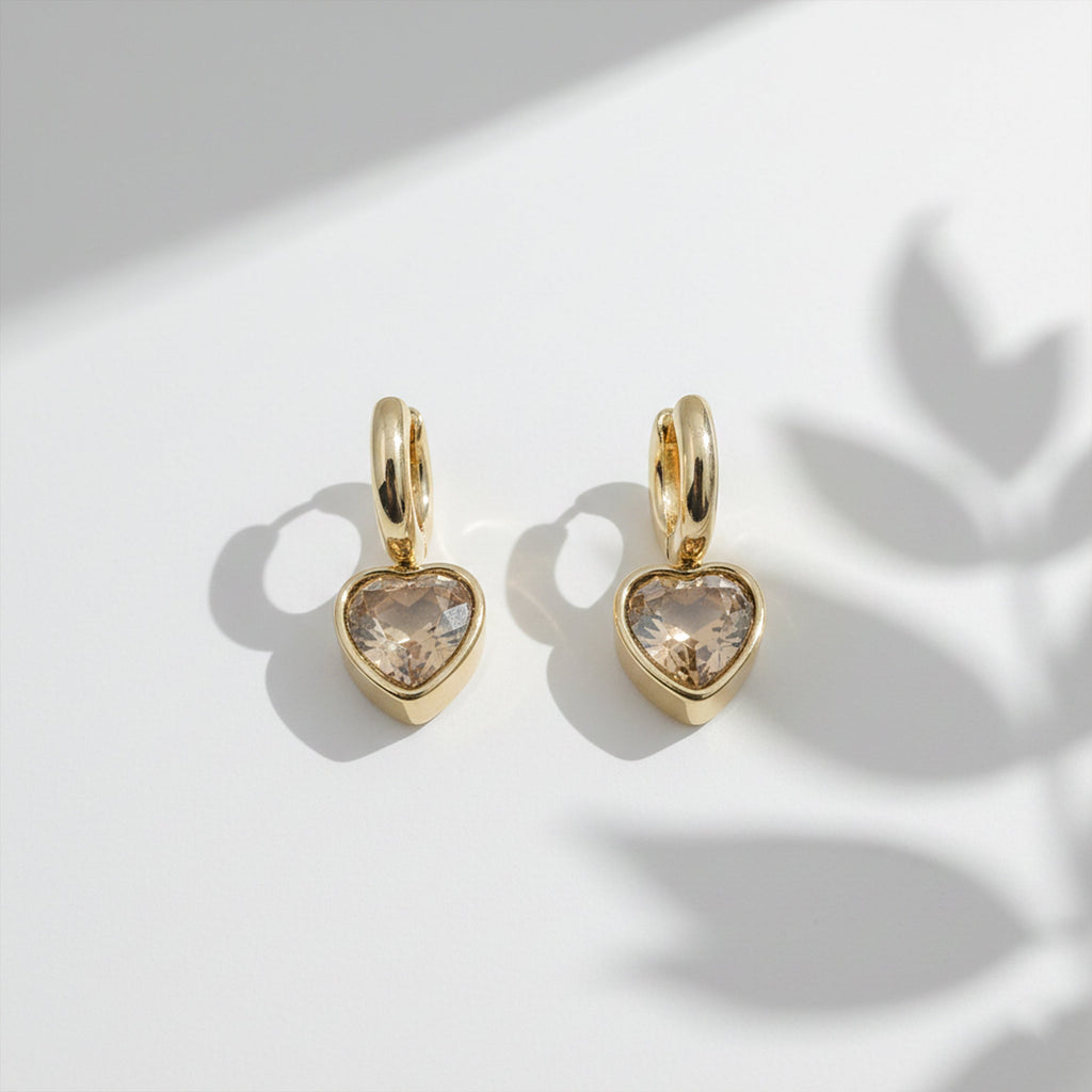 Heart Gold Hoop Earrings GWE -67