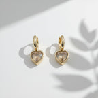 Heart Gold Hoop Earrings GWE -67