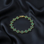 Emerald Clover Gold Bracelet GWB -130