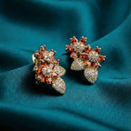Red Floral Crystal Earrings GWE -131