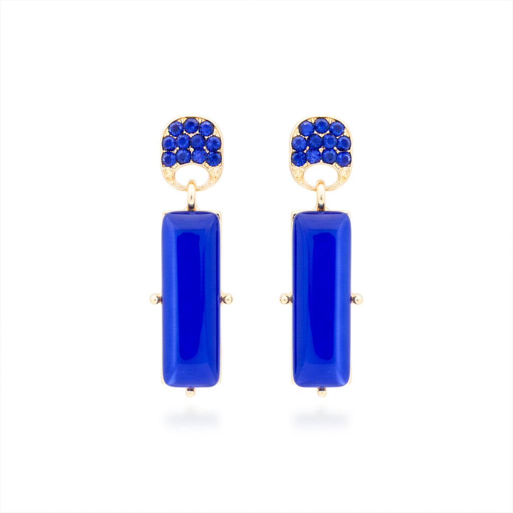 Royal Blue Crystal Earrings GWE -209