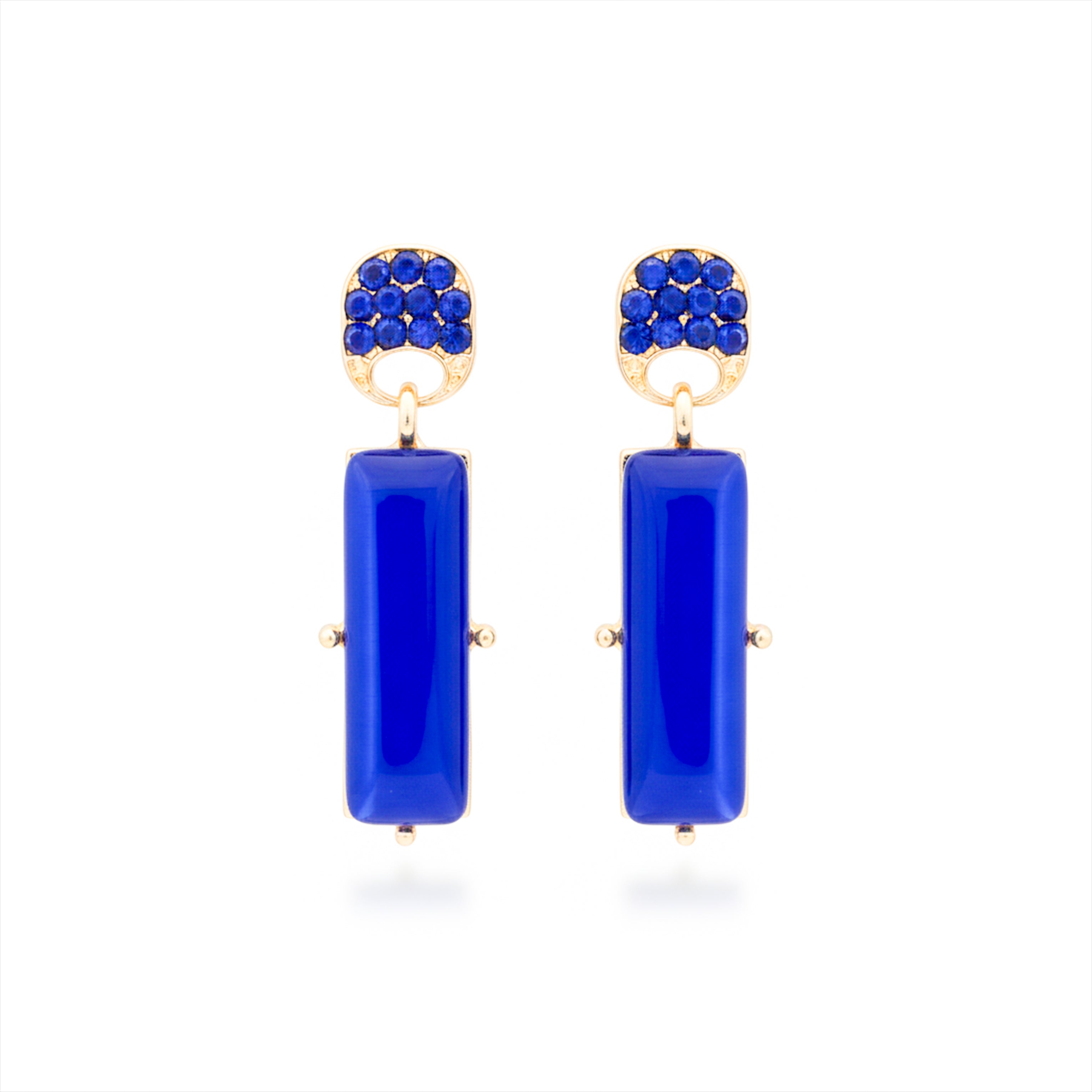 Royal Blue Crystal Earrings GWE -209