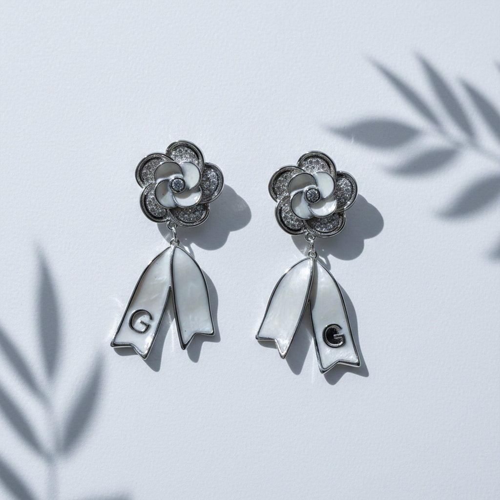 Silver Bloom Drop Earrings GWE -65