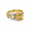 Men’s Gold Lion Head Two-Tone Ring GMR -25