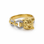 Men’s Gold Lion Head Two-Tone Ring GMR -25