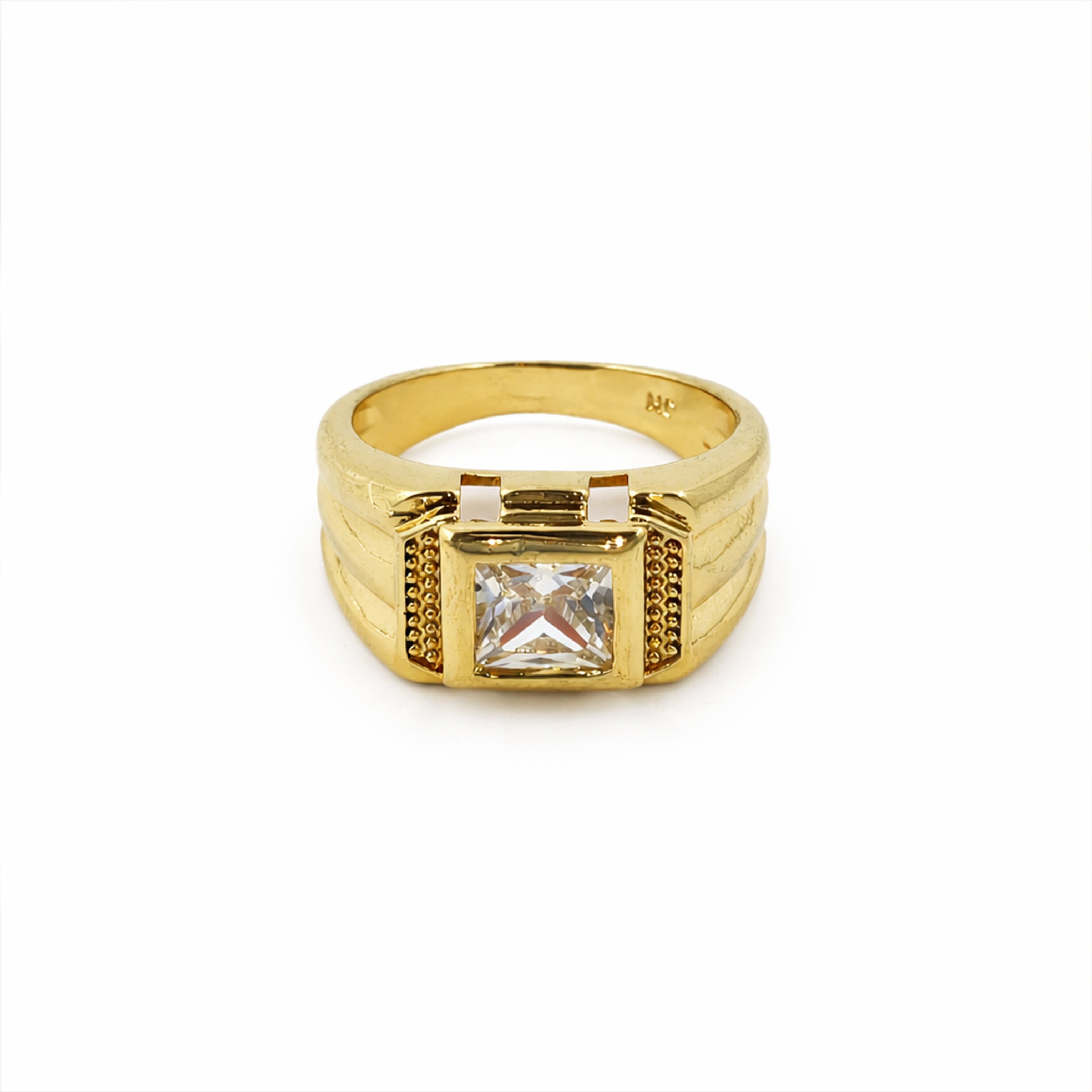 Men’s Gold-Tone Clear Stone Ring GMR -23