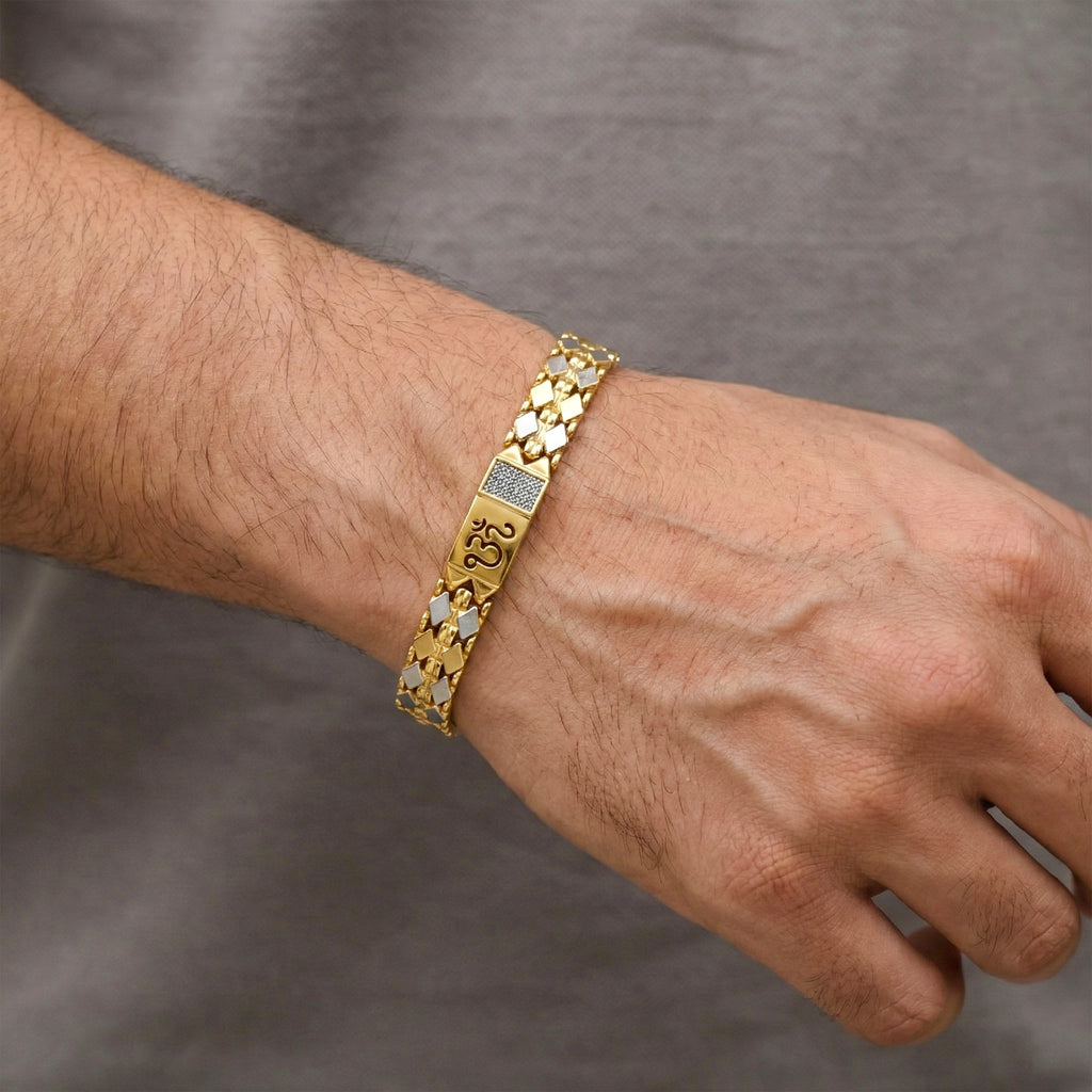 Men’s Om Symbol Gold-Tone Link Bracelet GMB -11