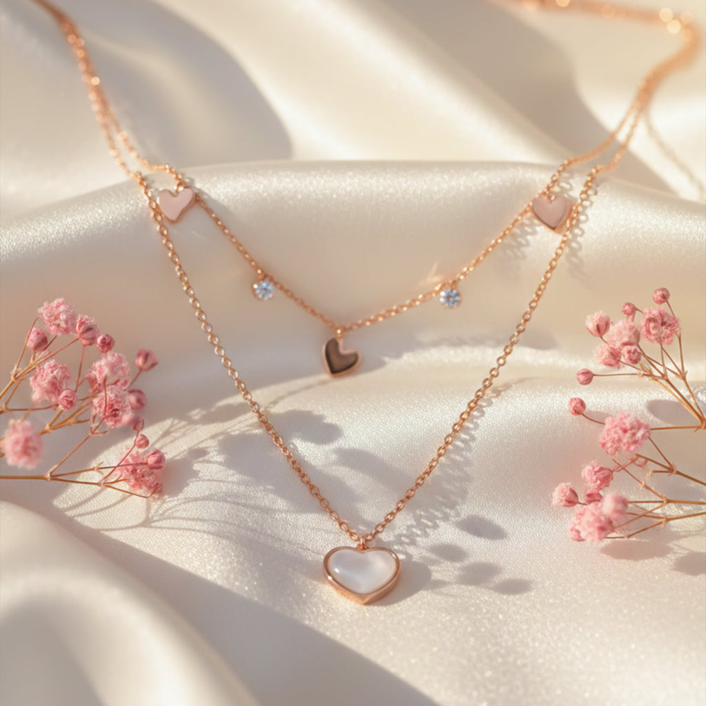 Hearts in Harmony Dual Layer Necklace GWN -23