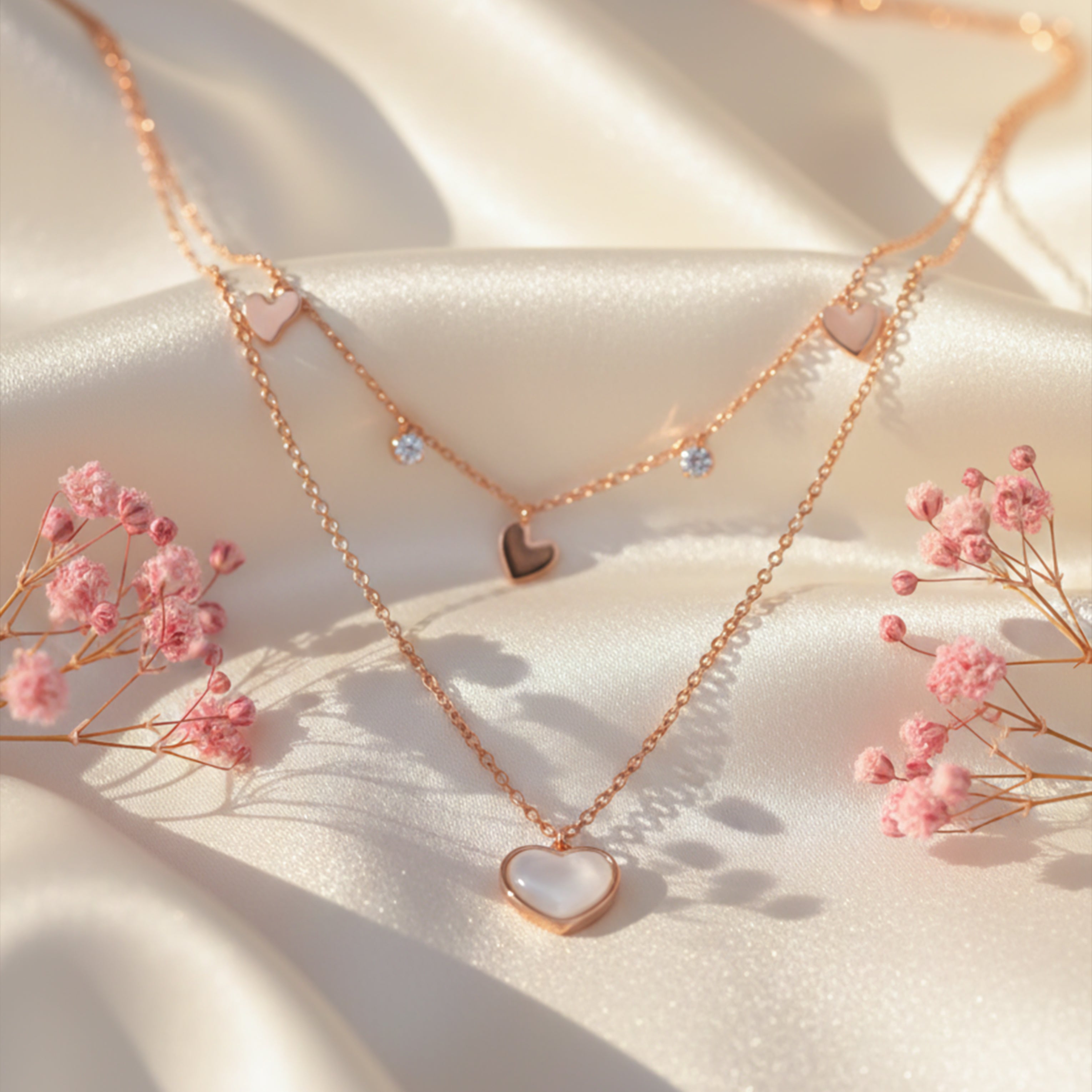 Hearts in Harmony Dual Layer Necklace GWN -23